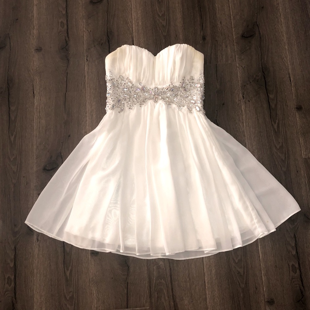 White sequined mini size 1 dress